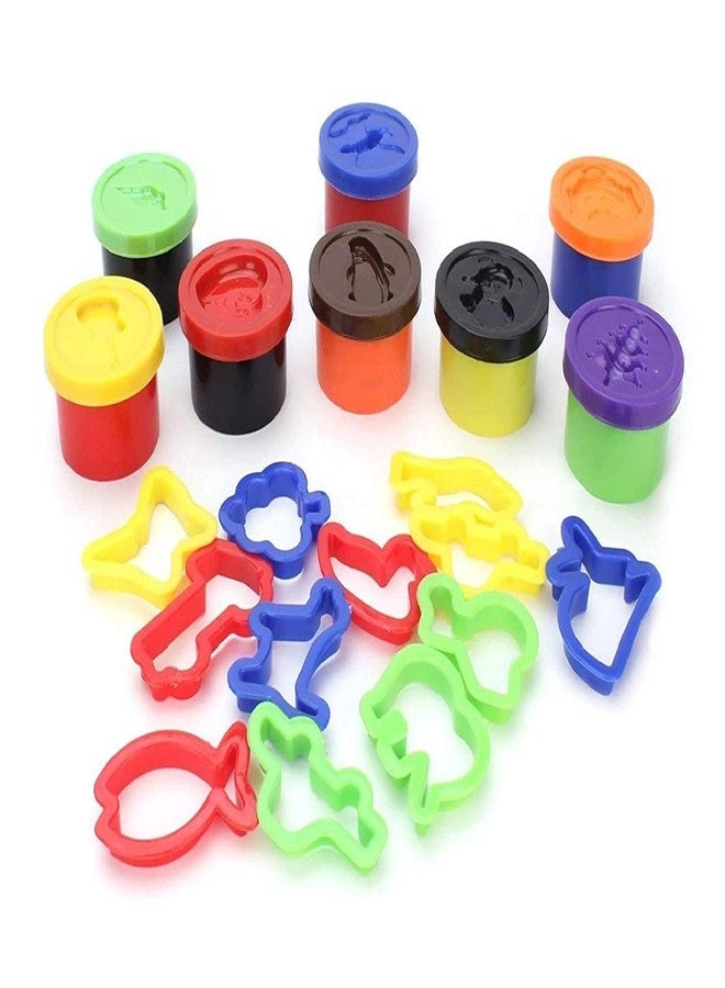 STACKRAID Multicolor 8 in 1 Dough Clay and Mould Set for Kids Fantasy Dough Clay 8In1 Children - Image 2